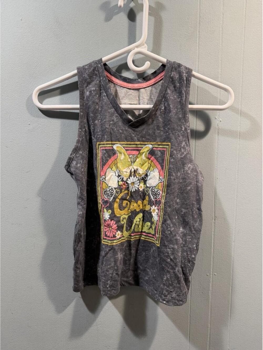 Kids Girls Wonder Nation Tank Top Size Large 10-12 Gray